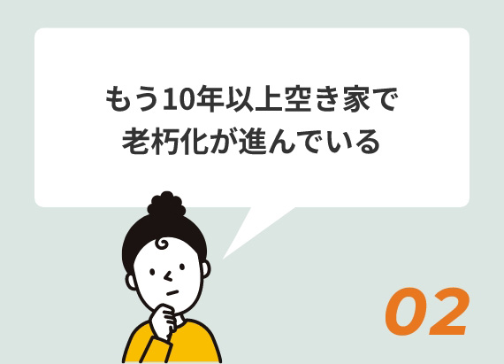 もう10年以上空き家で老朽化が進んでいる